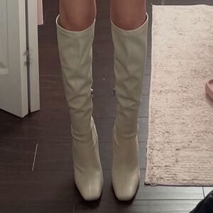 Nude knee high boots